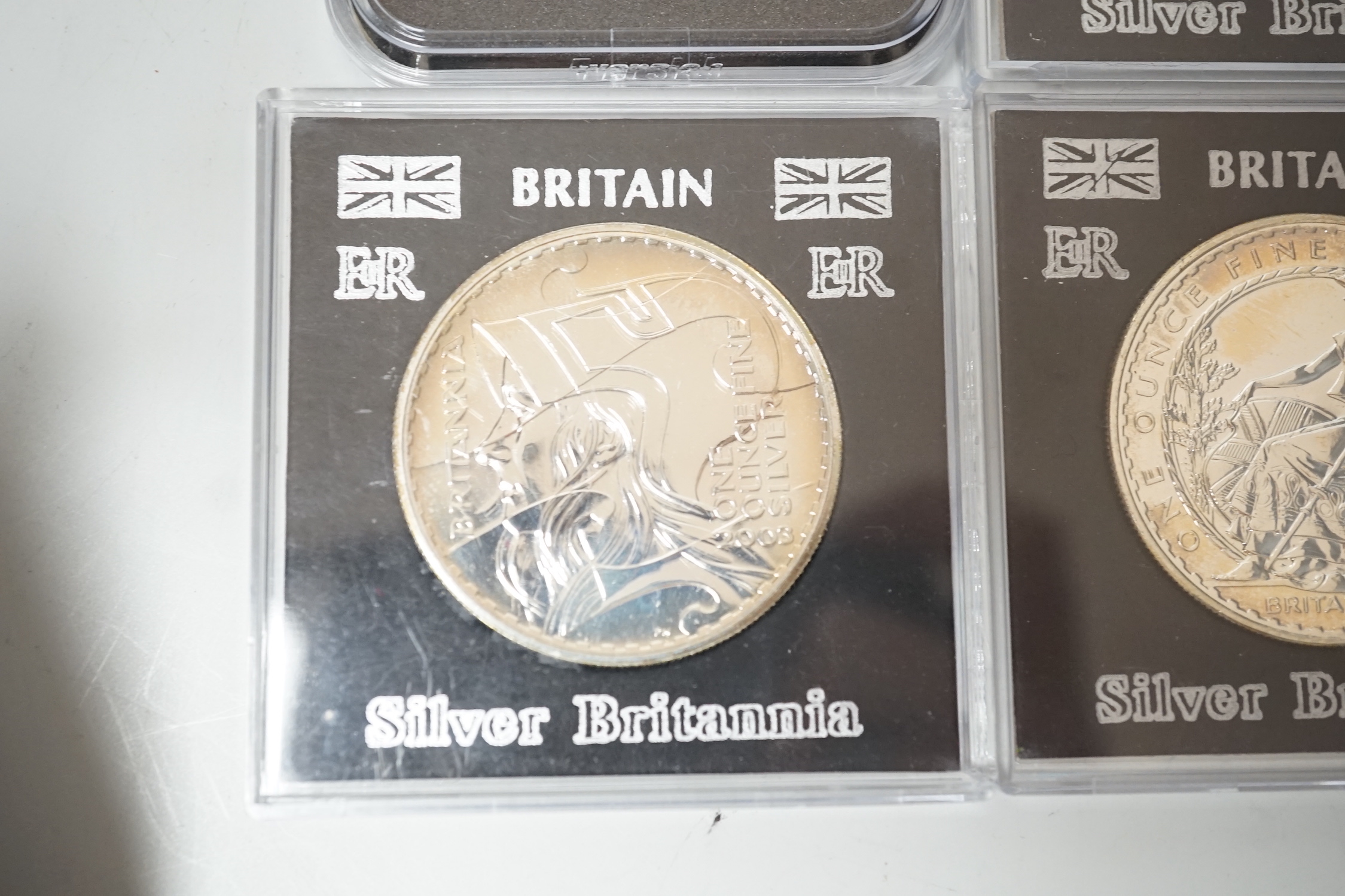 Six 1oz silver Britannia coins